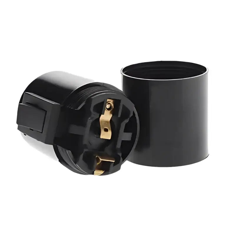 Glossy black e27 socket lamp holder with toggle switch bedroom light