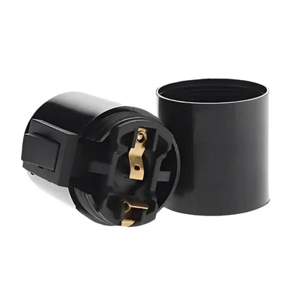 Glossy black e27 socket lamp holder with toggle switch bedroom light
