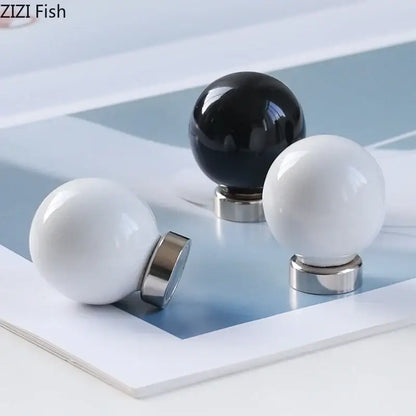 Glossy black & white ceramic wall hook clothing rack bedroom