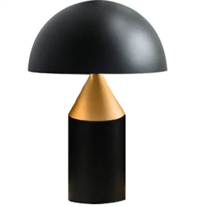 Glossy black white & gold mushroom lamp bedroom table light