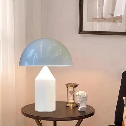 Glossy black white & gold mushroom lamp bedroom table light
