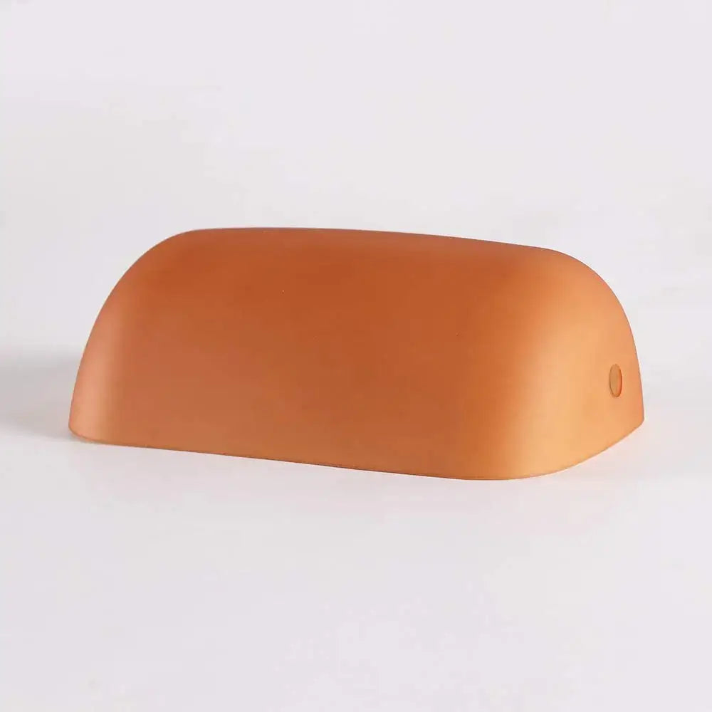 Glossy glass banker lamp cover office desk shade green & amber