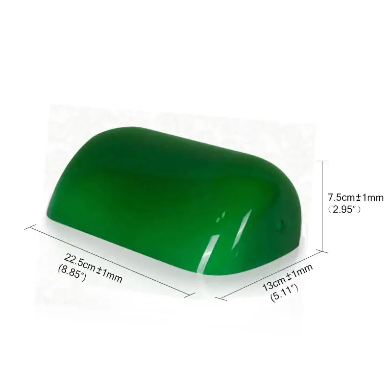 Glossy glass banker lamp cover office desk shade green & amber