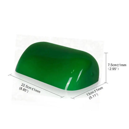 Glossy glass banker lamp cover office desk shade green & amber