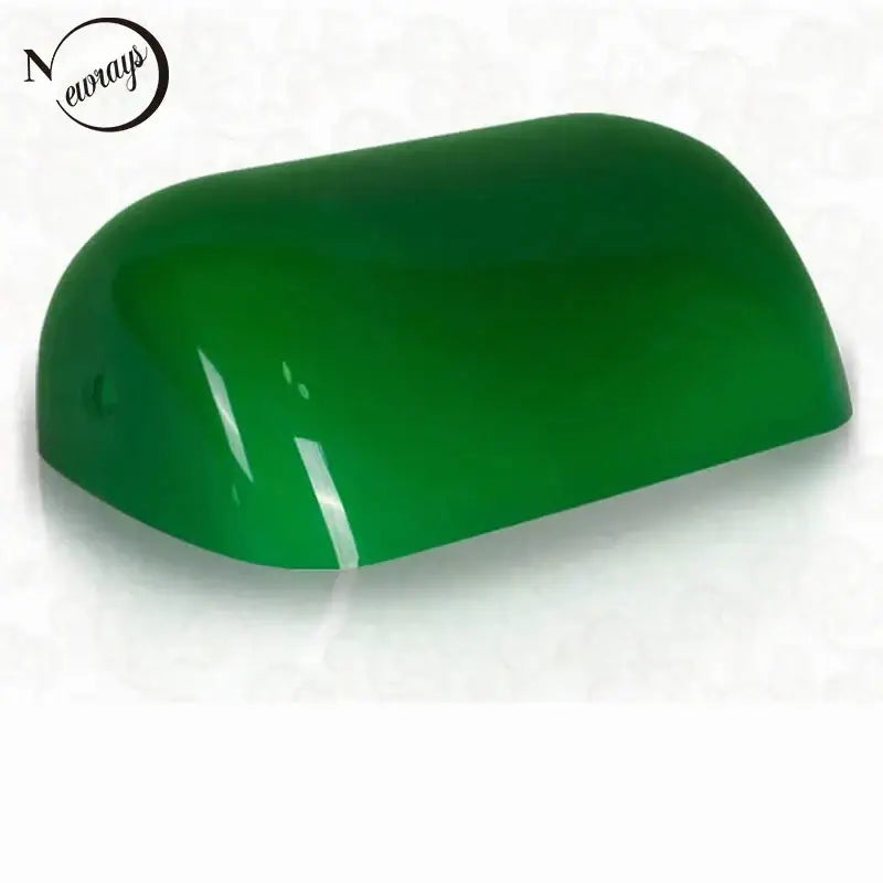 Glossy glass banker lamp cover office desk shade green & amber