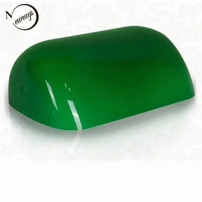 Glossy glass banker lamp cover office desk shade green & amber