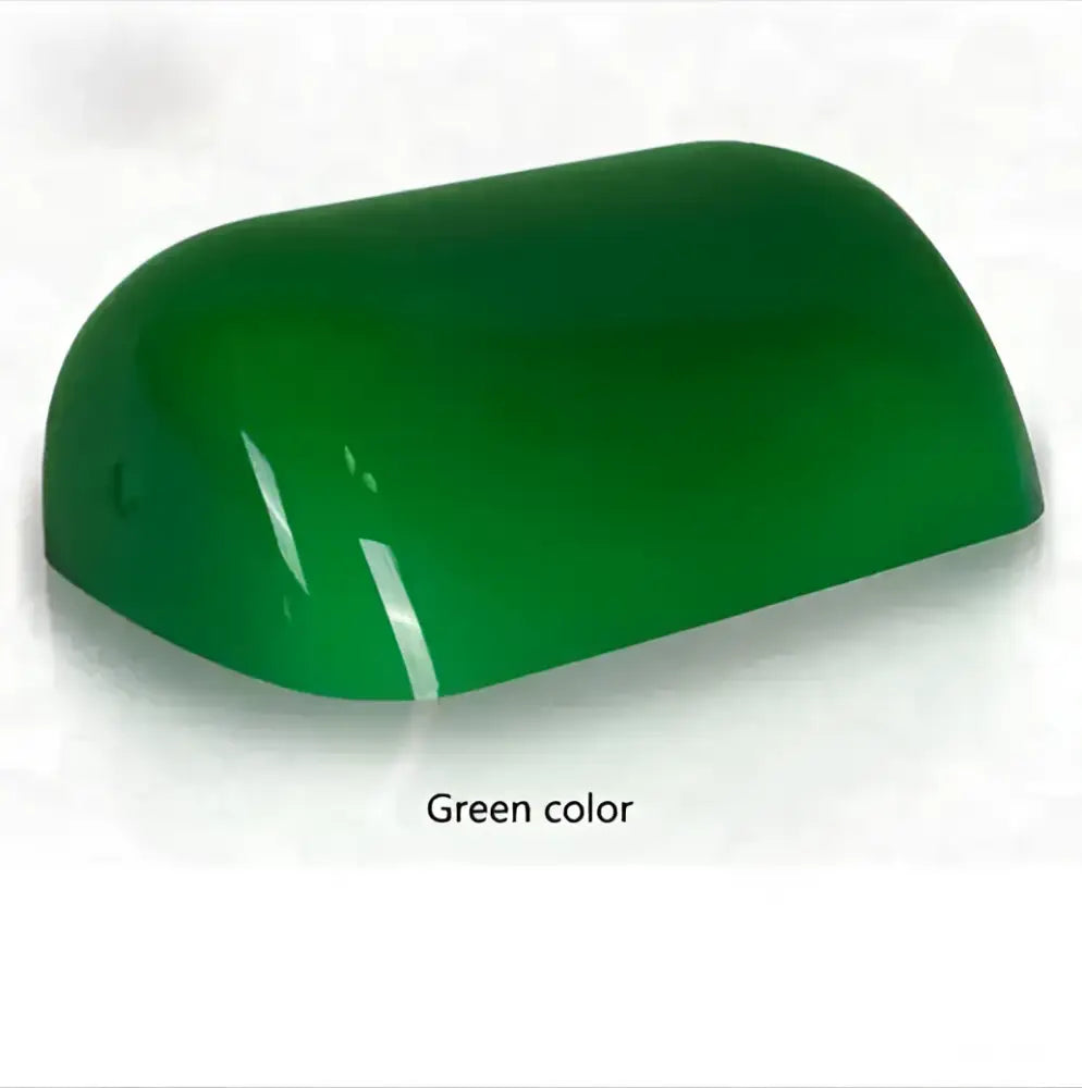 Glossy glass banker lamp cover office desk shade green & amber