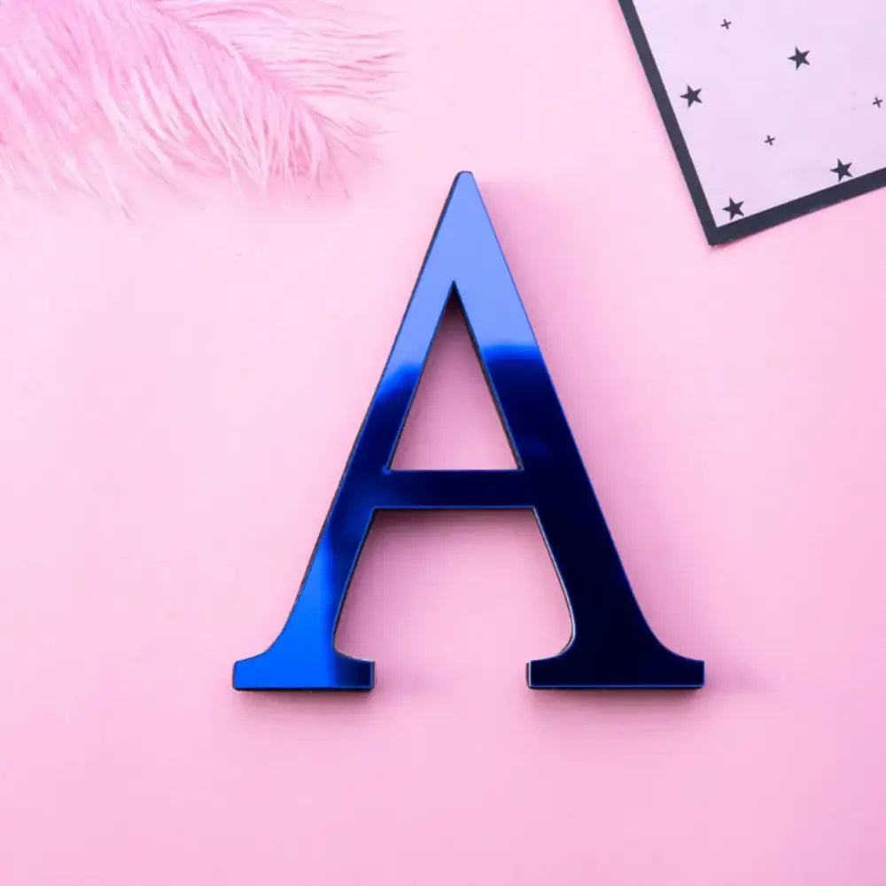 Glossy gold 3d mirror alphabet letters living room wall decor