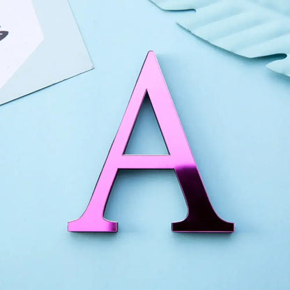 Glossy gold 3d mirror alphabet letters living room wall decor