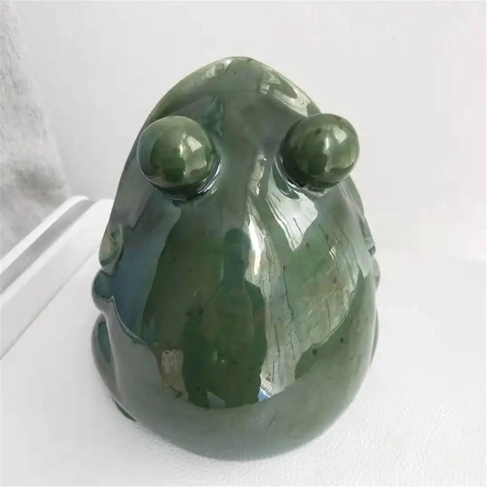 Glossy green & orange ceramic animal storage frog kitchen