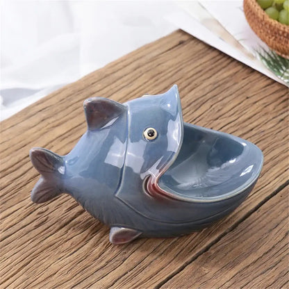 Glossy green & orange ceramic animal storage frog kitchen