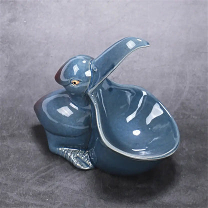 Glossy green & orange ceramic animal storage frog kitchen