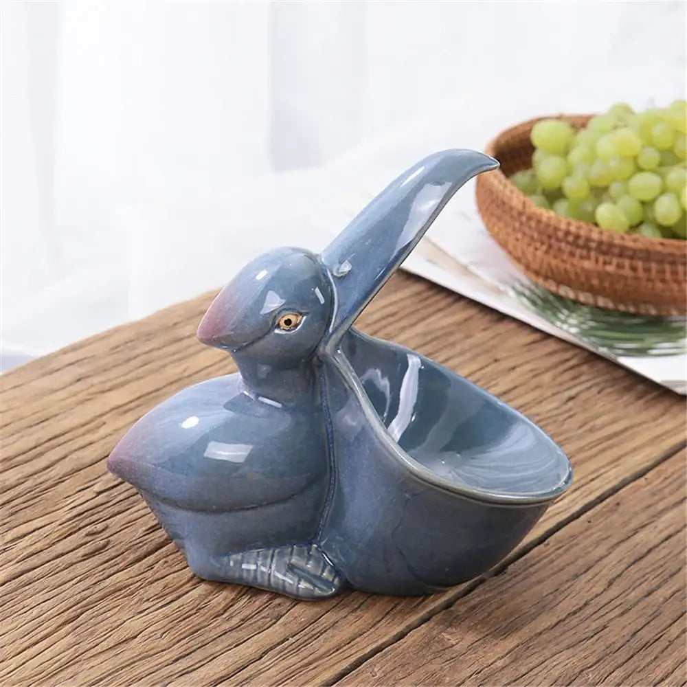 Glossy green & orange ceramic animal storage frog kitchen