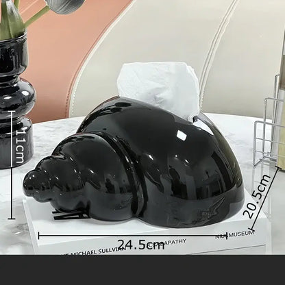 Glossy lavender conch ceramic tissue box living room decor