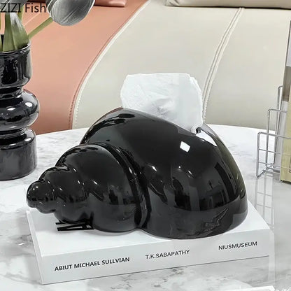 Glossy lavender conch ceramic tissue box living room decor