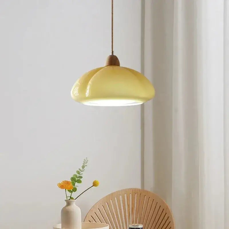 Glossy orange ceramic pumpkin chandelier for bedroom lighting