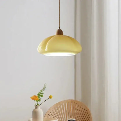 Glossy orange ceramic pumpkin chandelier for bedroom lighting