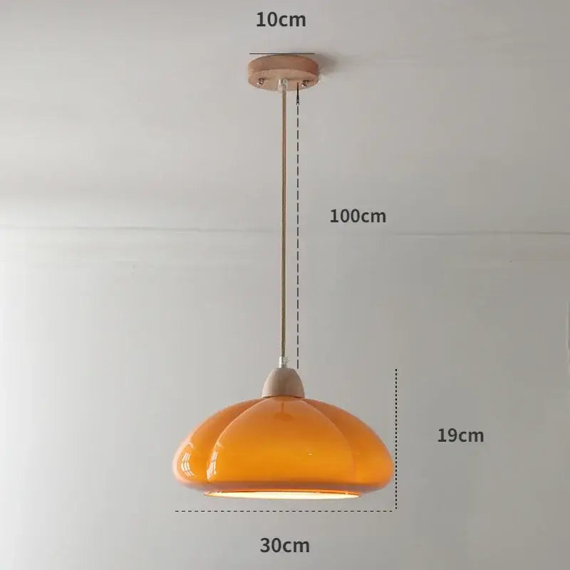 Glossy orange ceramic pumpkin chandelier for bedroom lighting