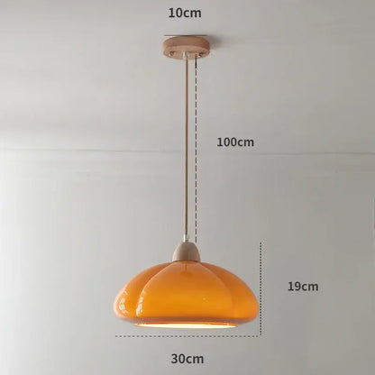 Glossy orange ceramic pumpkin chandelier for bedroom lighting
