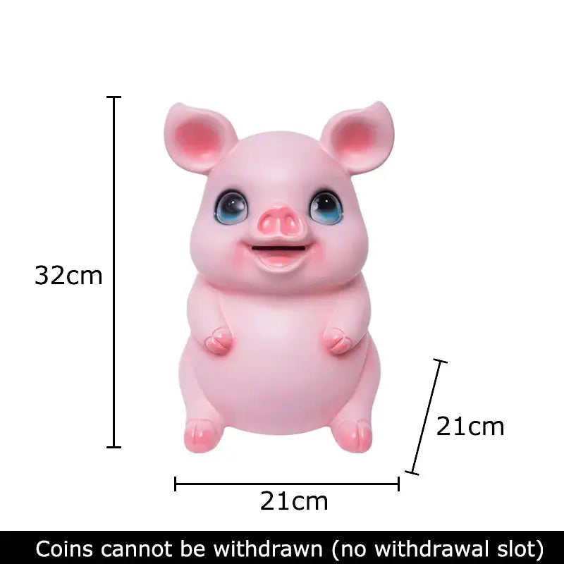 Glossy pink ceramic piggy bank bedroom savings jar