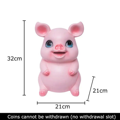 Glossy pink ceramic piggy bank bedroom savings jar