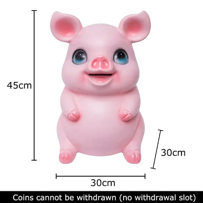 Glossy pink ceramic piggy bank bedroom savings jar