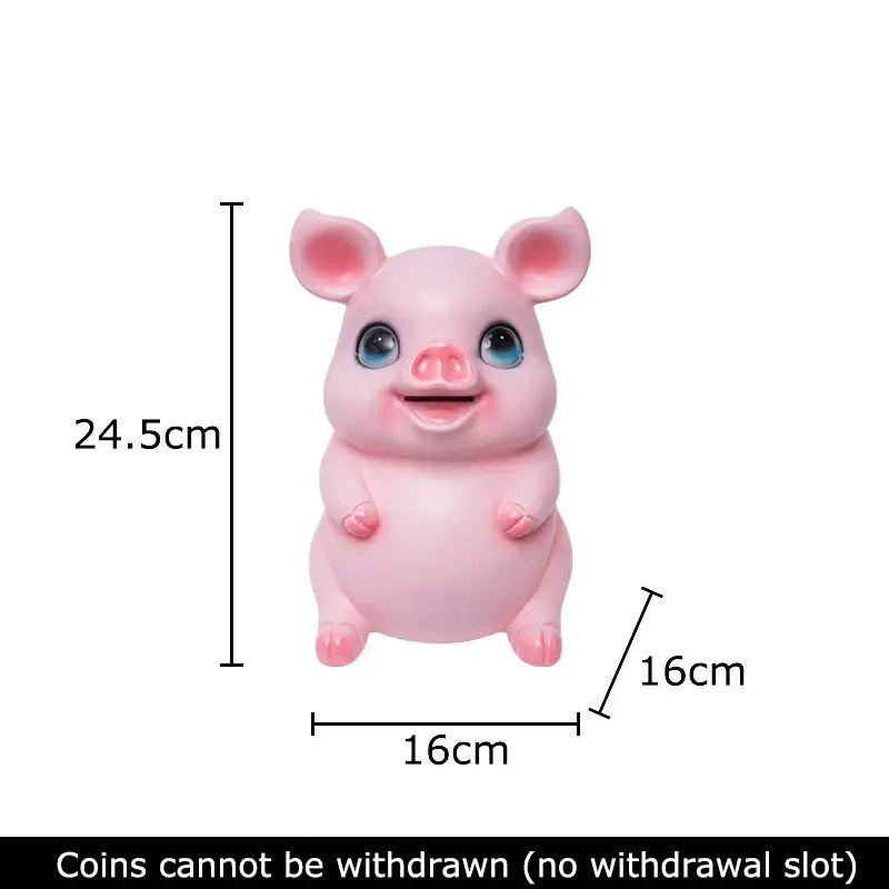 Glossy pink ceramic piggy bank bedroom savings jar