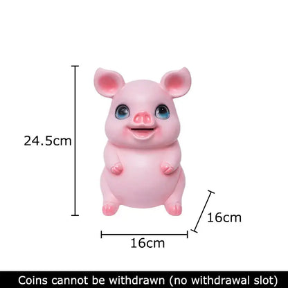 Glossy pink ceramic piggy bank bedroom savings jar