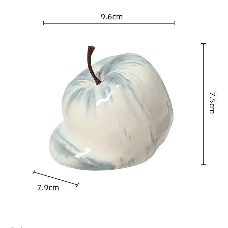 Glossy red abstract melting apple ceramic sculpture living room decor