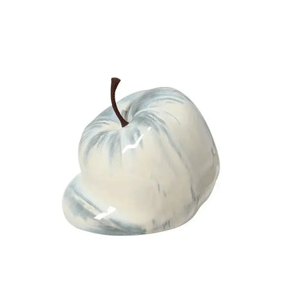 Glossy red abstract melting apple ceramic sculpture living room decor