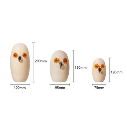 Glossy white cartoon owl glass sculpture living room home decor
