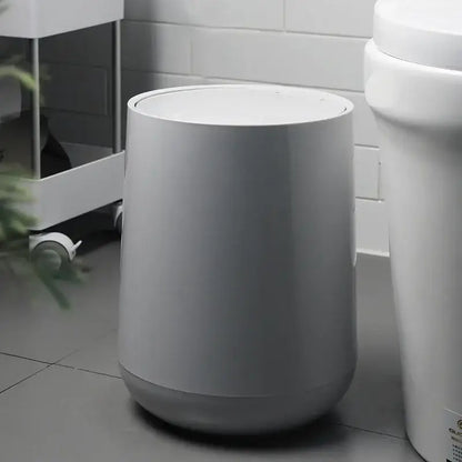 Glossy white cylindrical waste bin garbage classification kitchen