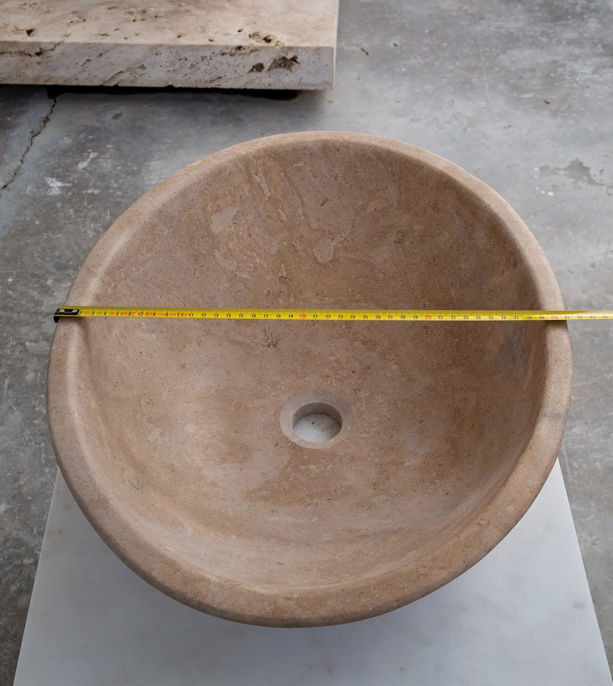 Oval Walnut Travertine Vessel Sink 16x20.5 Natural Stone