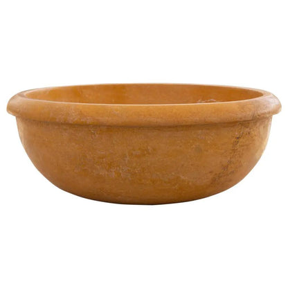 Round Gold Honed Travertine Vessel Sink 16 Inch Natural Bath