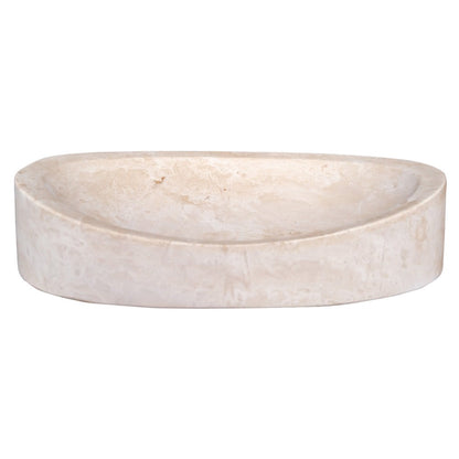 Natural Stone Light Travertine Special Design Vessel Sink Honed and Filled (W)16" (L)21.5" (H)6"