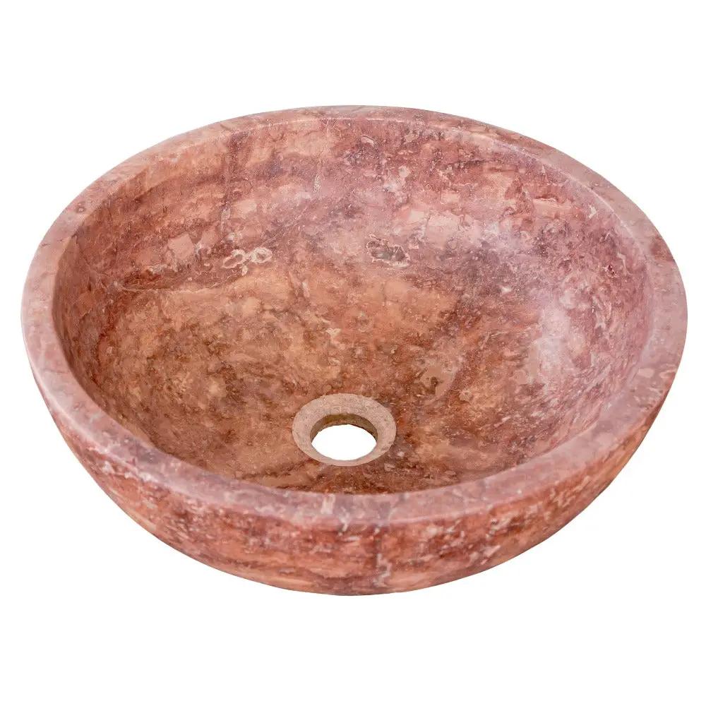 Premium Red Travertine Natural Stone Vessel Sink For Bathroom