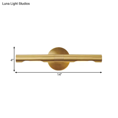 DecorBites™ Gold 2-Head Tube Vanity Light | Simple Metal Bathroom Wall Sconce