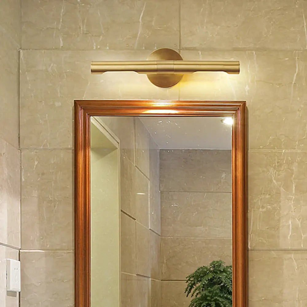 DecorBites™ Gold 2-Head Tube Vanity Light | Simple Metal Bathroom Wall Sconce