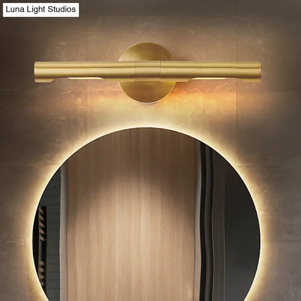 DecorBites™ Gold 2-Head Tube Vanity Light | Simple Metal Bathroom Wall Sconce