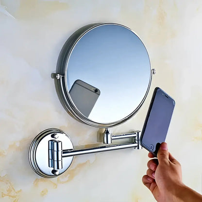 Gold and black adjustable wall mounted cosmetic mirror bathroom 1x 3x