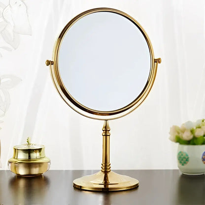 Gold and black adjustable wall mounted cosmetic mirror bathroom 1x 3x