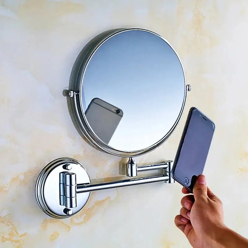 Gold and black adjustable wall mounted cosmetic mirror bathroom 1x 3x