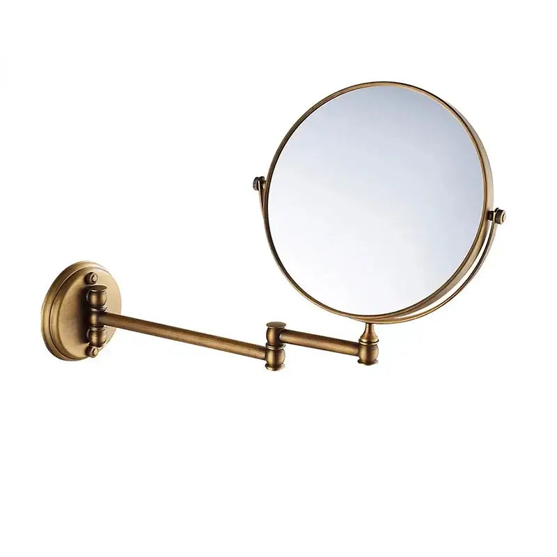 Gold and black adjustable wall mounted cosmetic mirror bathroom 1x 3x