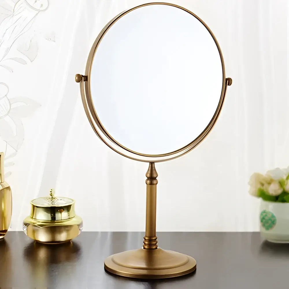 Gold and black adjustable wall mounted cosmetic mirror bathroom 1x 3x