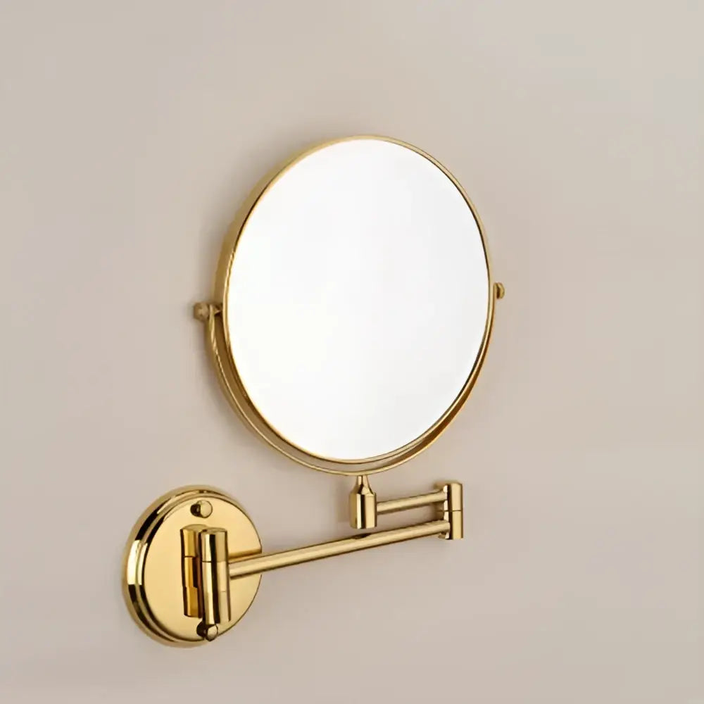 Gold and black adjustable wall mounted cosmetic mirror bathroom 1x 3x