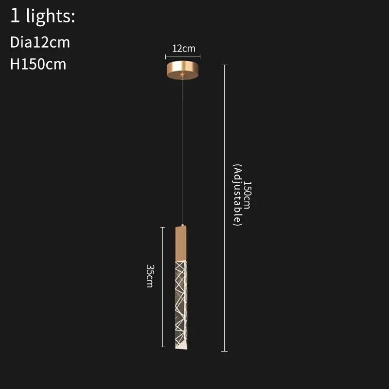 Gold and crystal led chandelier staircase living room light