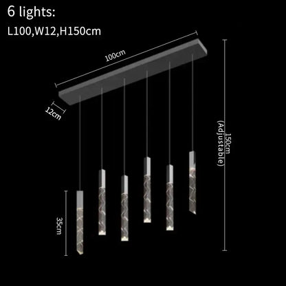 Gold and crystal led chandelier staircase living room light