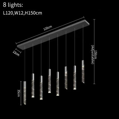 Gold and crystal led chandelier staircase living room light
