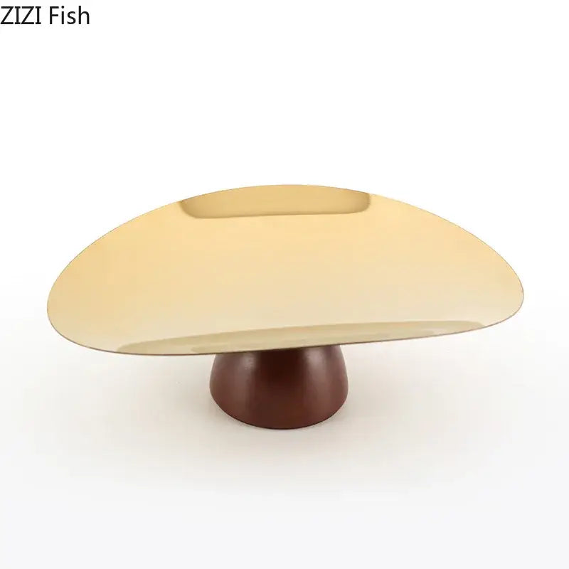 Gold and dark wood cake stand fruit bowl tray set for kitchen