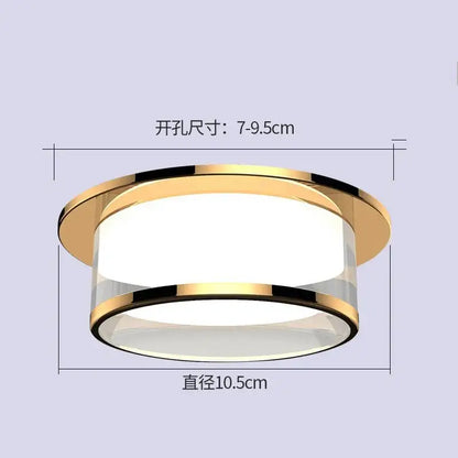 Gold and frosted crystal led ceiling lamp for living room